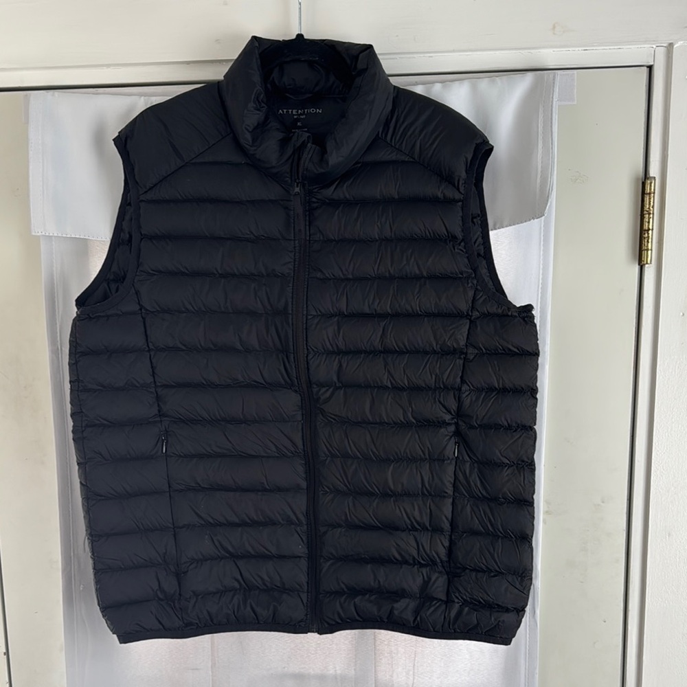 Attention Black Puffer Vest